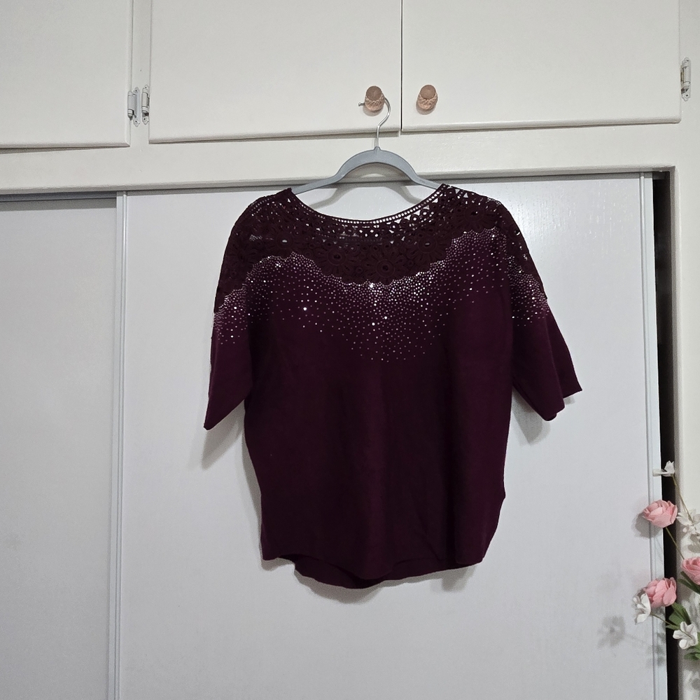 luna red blouse